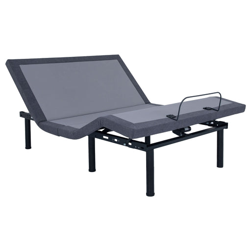 Negan Twin Extra Long Adjustable Bed Base Grey and Black - Walo Furniture 