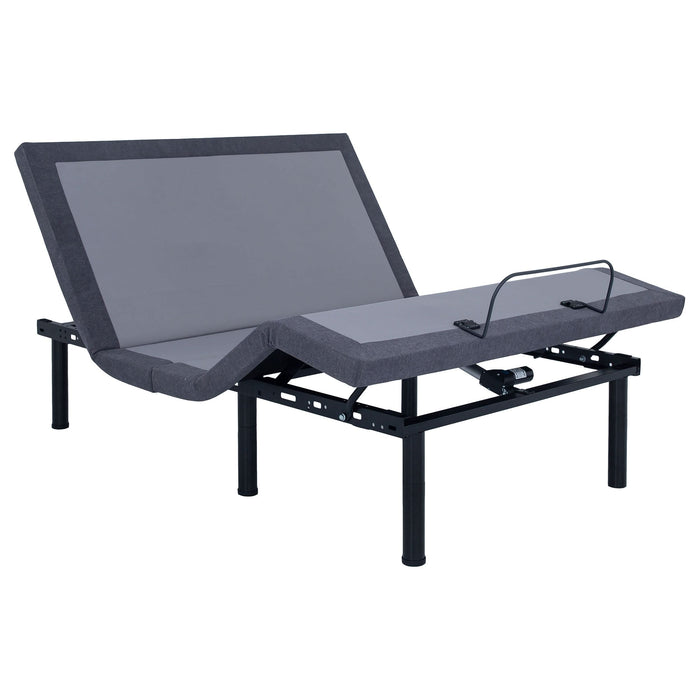 Negan Twin Extra Long Adjustable Bed Base Grey and Black - Walo Furniture 