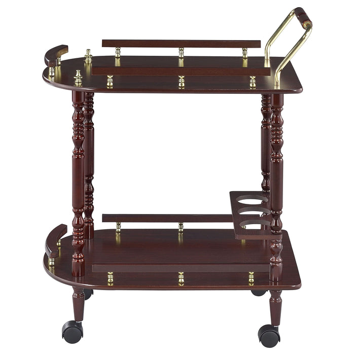 Palmer 2-tier Rectangular Wood Bar Cart Merlot - Walo Furniture 