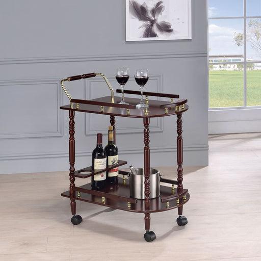 Palmer 2-tier Rectangular Wood Bar Cart Merlot - Walo Furniture 