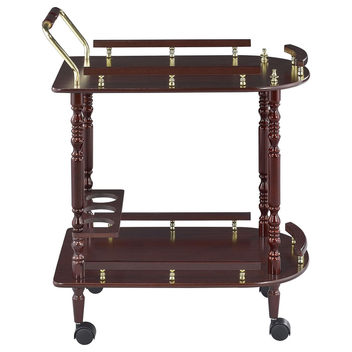 Palmer 2-tier Rectangular Wood Bar Cart Merlot - Walo Furniture 