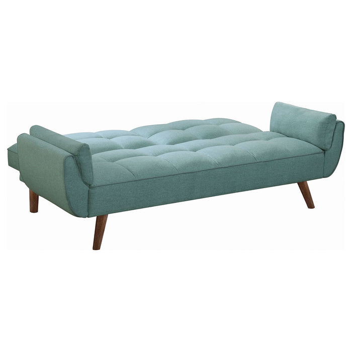 Caufield Upholstered Convertible Sofa Bed Turquoise Blue - Walo Furniture 