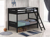 Littleton Wood Twin Over Twin Bunk Bed Black - Walo Furniture 