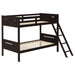 Littleton Wood Twin Over Twin Bunk Bed Espresso - Walo Furniture 