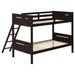 Littleton Wood Twin Over Twin Bunk Bed Espresso - Walo Furniture 