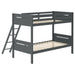 Littleton Wood Twin Over Twin Bunk Bed Grey - Walo Furniture 