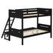 Littleton Wood Twin Over Full Bunk Bed Black - Walo Furniture 