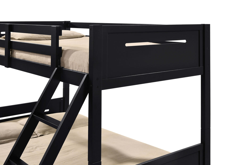 Littleton Wood Twin Over Full Bunk Bed Black - Walo Furniture 