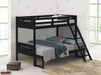 Littleton Wood Twin Over Full Bunk Bed Black - Walo Furniture 