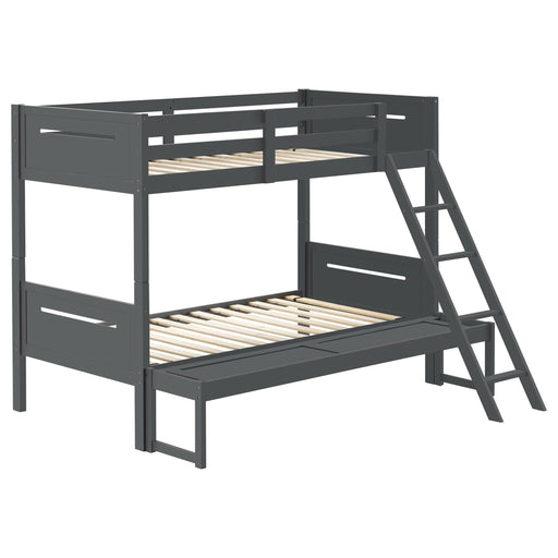 Littleton Wood Twin Over Full Bunk Bed Grey - Walo Furniture 