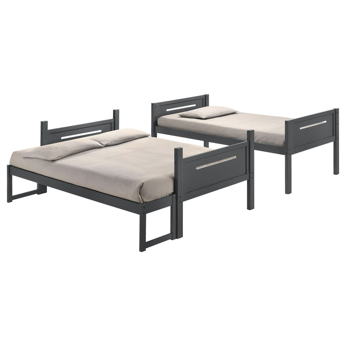 Littleton Wood Twin Over Full Bunk Bed Grey - Walo Furniture 