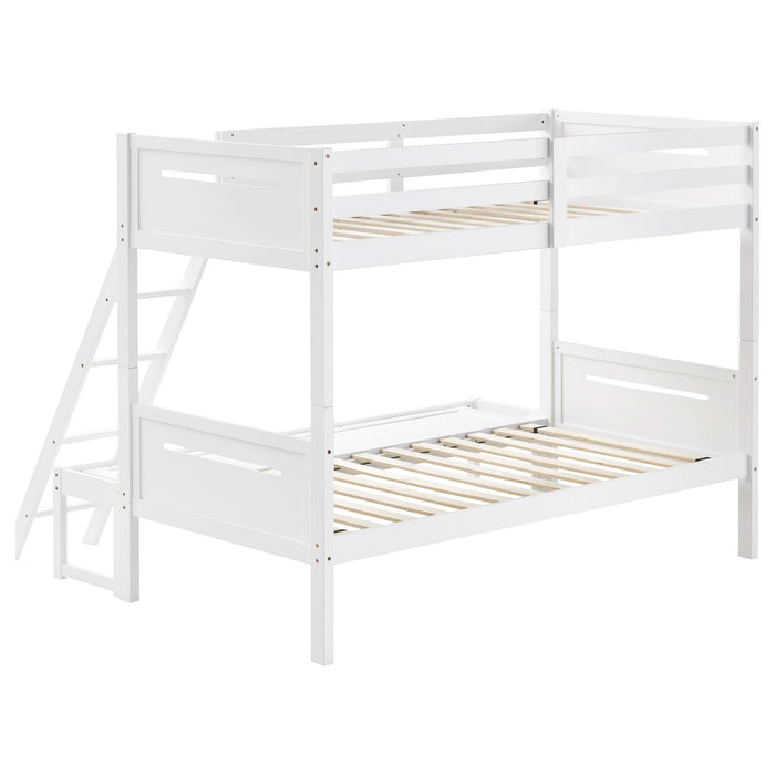 Littleton Wood Twin Over Full Bunk Bed White - Walo Furniture 