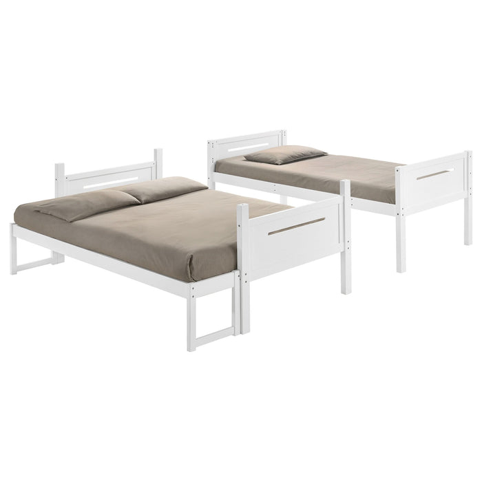 Littleton Wood Twin Over Full Bunk Bed White - Walo Furniture 