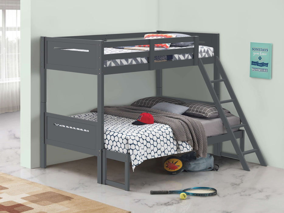 Littleton Wood Twin Over Full Bunk Bed Grey - Walo Furniture 