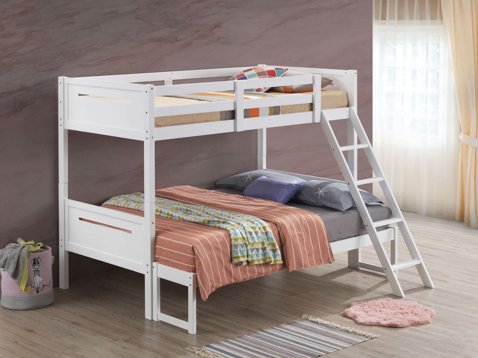 Littleton Wood Twin Over Full Bunk Bed White - Walo Furniture 