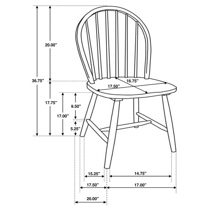 Cinder Wood Dining Side Chair White (Set of 4) - Walo Furniture 