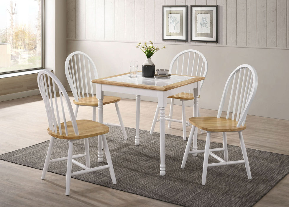 Cinder Wood Dining Side Chair White (Set of 4) - Walo Furniture 