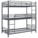 Maynard Metal Twin Triple Bunk Bed Gunmetal - Walo Furniture 