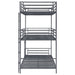 Maynard Metal Twin Triple Bunk Bed Gunmetal - Walo Furniture 