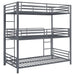 Maynard Metal Twin Triple Bunk Bed Gunmetal - Walo Furniture 