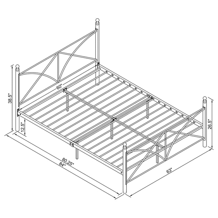 Hart Metal Queen Open Frame Bed Matte Black