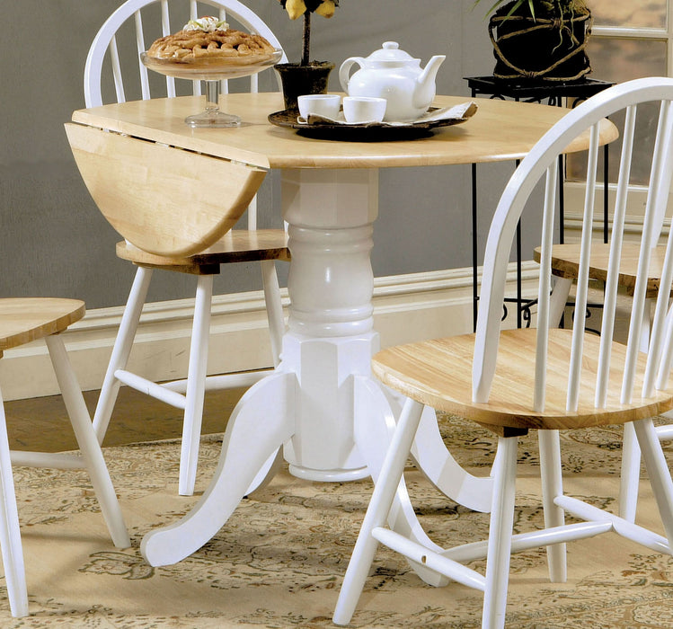 Allison Round 40-inch Drop Leaf Extension Dining Table White - Walo Furniture 