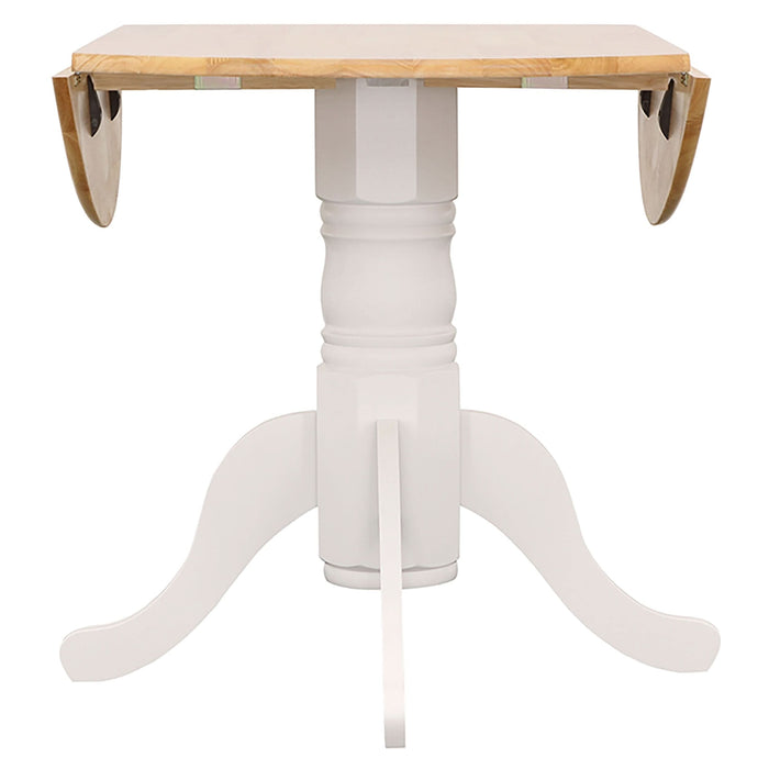 Allison Round 40-inch Drop Leaf Extension Dining Table White - Walo Furniture 