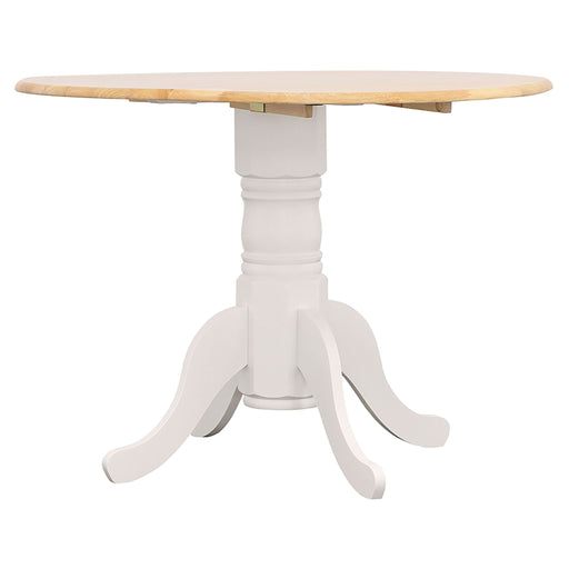 Allison 5-piece Round Drop Leaf Dining Table Set White - Walo Furniture 