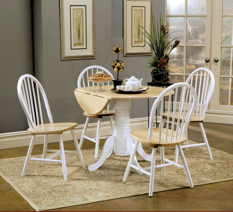 Allison Round 40-inch Drop Leaf Extension Dining Table White - Walo Furniture 