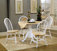 Allison 5-piece Round Drop Leaf Dining Table Set White - Walo Furniture 