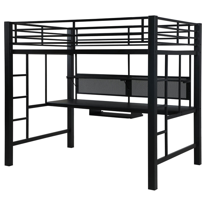 Avalon Full Workstation Loft Bed Black - Walo Furniture 