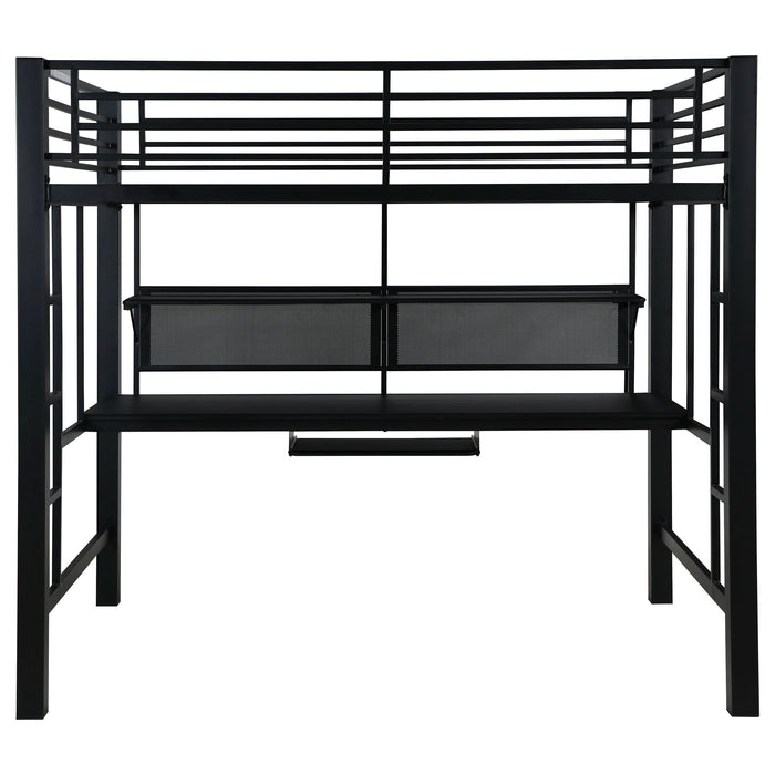 Avalon Full Workstation Loft Bed Black - Walo Furniture 