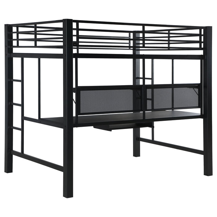 Avalon Full Workstation Loft Bed Black - Walo Furniture 