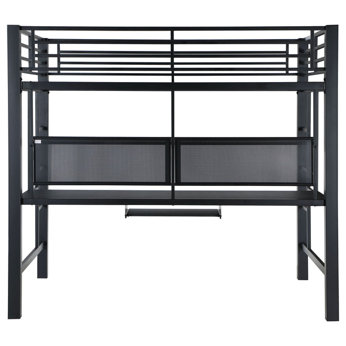 Avalon Full Workstation Loft Bed Black - Walo Furniture 