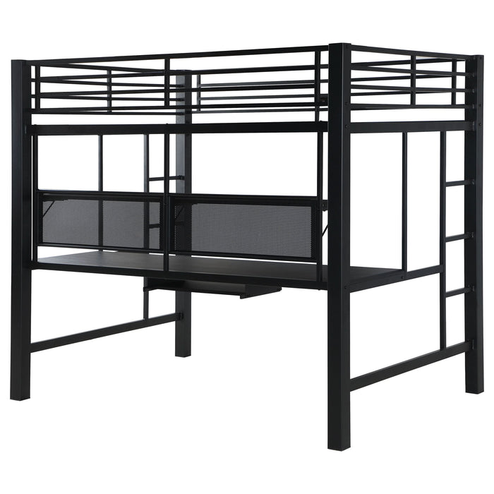 Avalon Full Workstation Loft Bed Black - Walo Furniture 