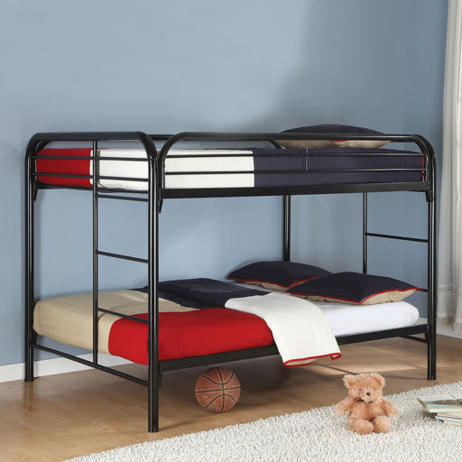 Morgan Metal Full Over Full Bunk Bed Black - Walo Furniture 