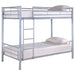 Hayward Metal Twin Over Twin Bunk Bed Silver - Walo Furniture 