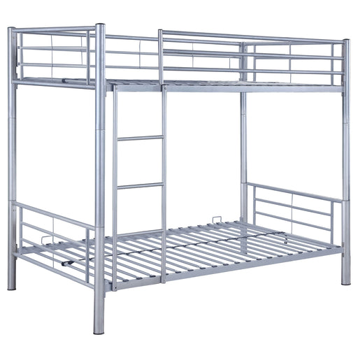 Hayward Metal Twin Over Twin Bunk Bed Silver - Walo Furniture 