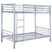 Hayward Metal Twin Over Twin Bunk Bed Silver - Walo Furniture 