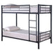 Hayward Metal Twin Over Twin Bunk Bed Black - Walo Furniture 