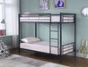 Hayward Metal Twin Over Twin Bunk Bed Black - Walo Furniture 