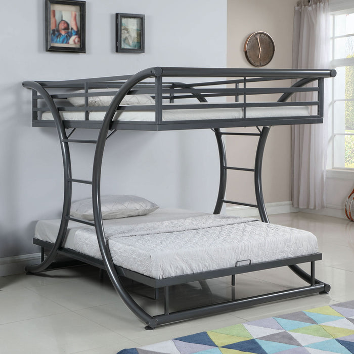 Stephan Metal Full Over Full Bunk Bed Gunmetal - Walo Furniture 