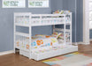 Chapman Wood Twin Over Twin Bunk Bed White - Walo Furniture 