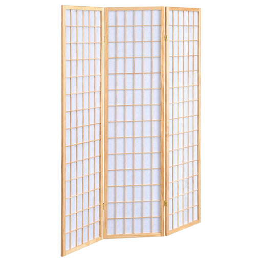 Carrie 3-Panel Room Divider Folding Shoji Screen Natural - Walo Furniture 