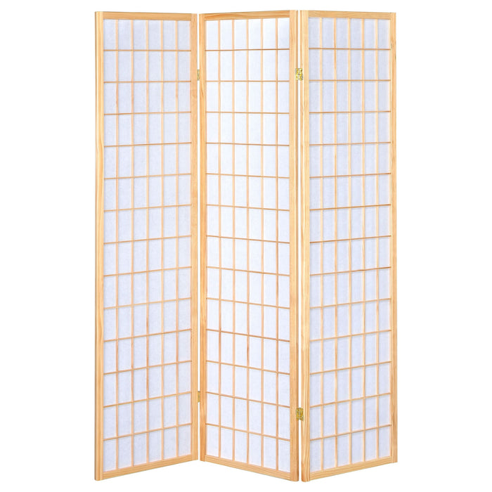 Carrie 3-Panel Room Divider Folding Shoji Screen Natural - Walo Furniture 