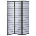 Carrie 3-Panel Room Divider Folding Shoji Screen Black - Walo Furniture 