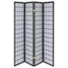 Roberto 4-Panel Room Divider Folding Shoji Screen Black - Walo Furniture 