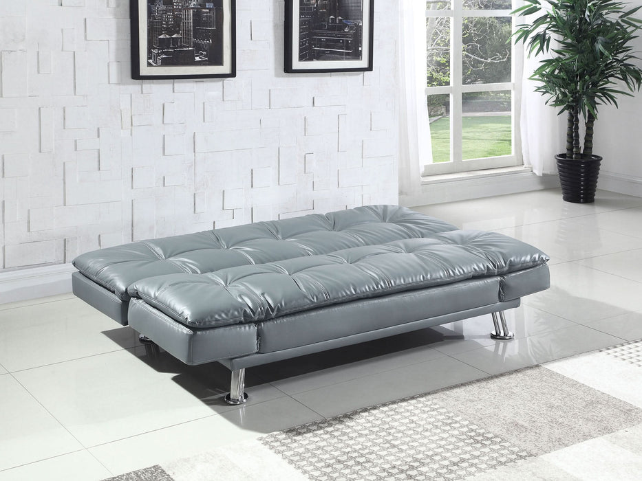 Dilleston Upholstered Tufted Convertible Sofa Bed Grey - Walo Furniture 