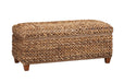 Laughton Hand-Woven Banana Leaf Storage Trunk Amber - Walo Furniture 