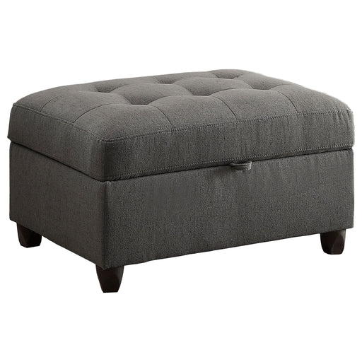 Stonenesse Rectangular Upholstered Storage Ottoman Grey - Walo Furniture 